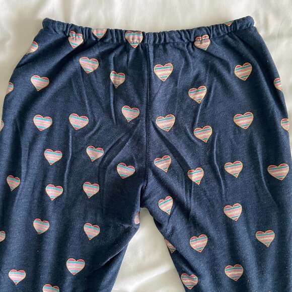 Chaser Blue Beach Heart Print Lounge Sweatpants & Sweatshirt Top Set - Picture 8 of 10